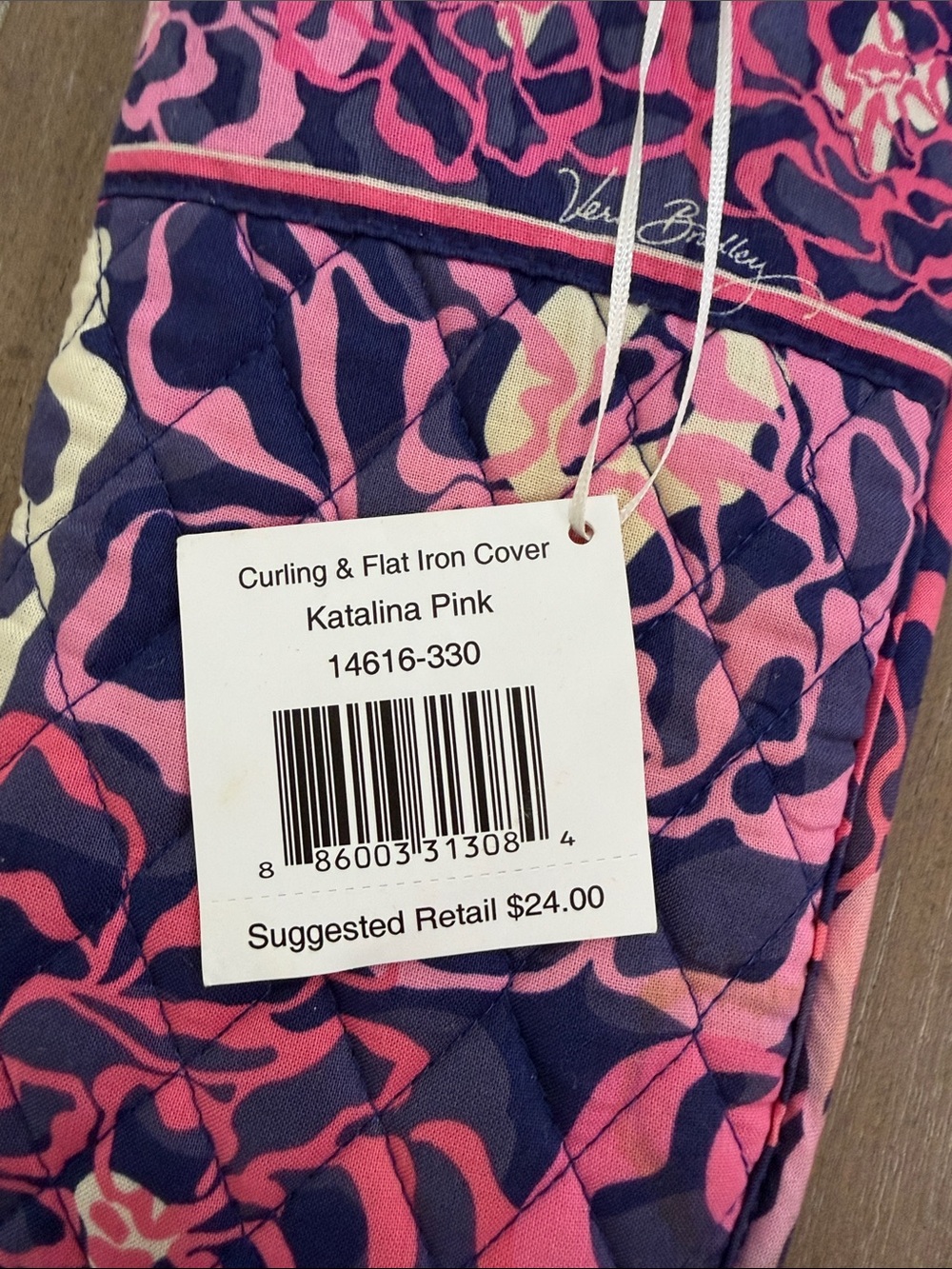 Vera Bradley Katalina Pink Quilted Iron & Curling Tool Cover - Pink and Navy